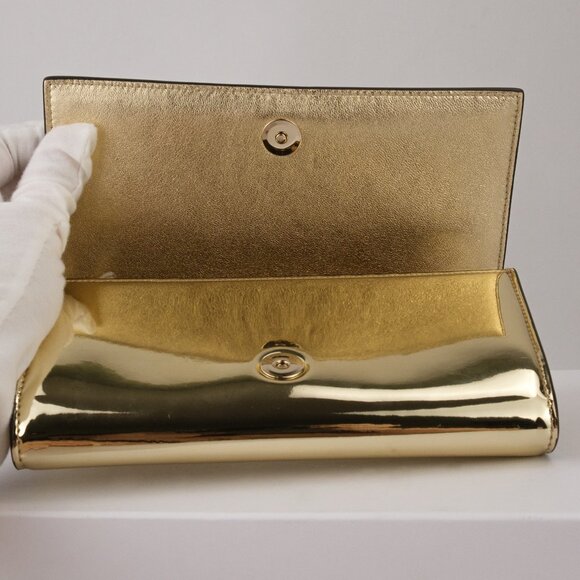 Jimmy Choo Varenne Avenue Metallic Gold Wallet on Chain Clutch Bag - Picture 7 of 12